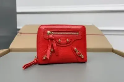 Balenciaga Wallet Shiny Red