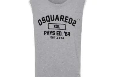 DSQUARED2 layered logo-print tank top grey