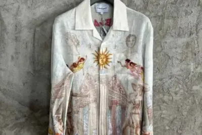 Casablanca Printed Silk Shirt White