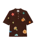 Motif Crochet Polo Shirt