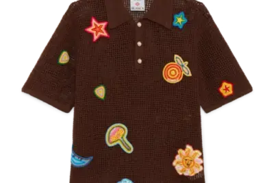 Motif Crochet Polo Shirt