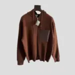 Loewe Anagram Brown Wool Zip-Up Hoodie