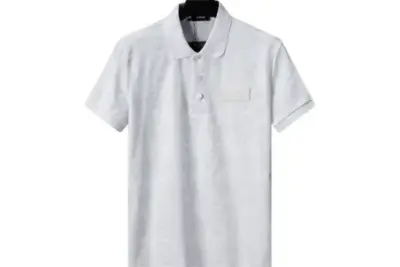 Amiri All Over Flocked Print Polo Shirt White