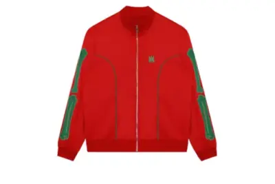 Amiri Sportswear Jacket Red With Green Bones Design