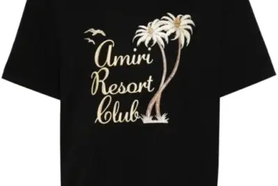 AMIRI Playera Twisted Palms Black