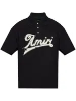 AMIRI Embroidered-Logo Polo T-shirt Black