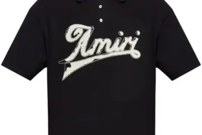 AMIRI Embroidered-Logo Polo T-shirt Black
