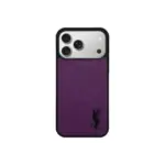 YSL Purple Prime Magsafe Design iPhone Case Mini Logo Black