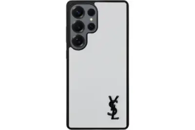 YSL Prime White Samsung Case Black Logo