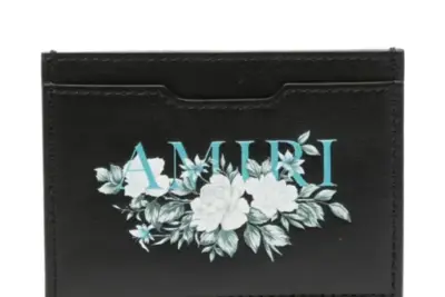 Amiri Card Holder Grained Leather Black