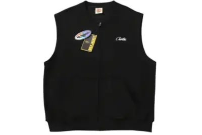 Corteiz Alcatraz Expo Fleece Vest Black