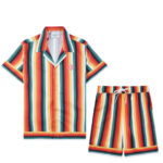 Casablanca Striped Toweling Camp Suit Multicolor