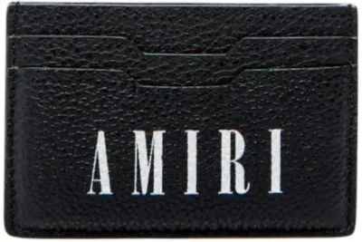 AMIRI Logo Leather Card Holder Black