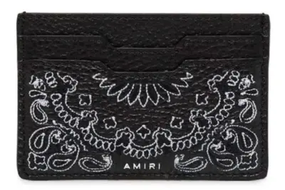 AMIRI Pebbled Bandana Card Holder Black