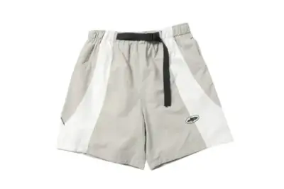 Corteiz Alcatraz Patchwork Windbreaker Shorts Gray White