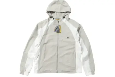 Corteiz Alcatraz Patchwork Windbreaker Jacket Gray White
