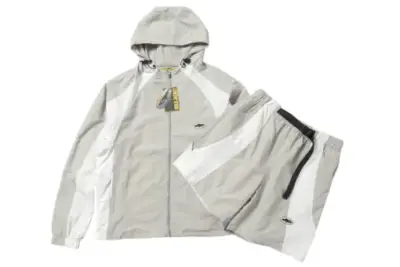 Corteiz Alcatraz Patchwork Windbreaker Tracksuit Gray White
