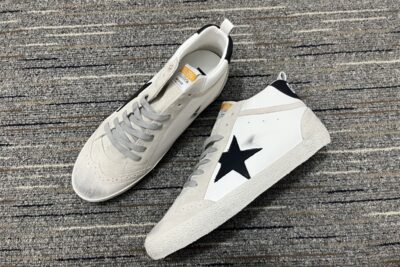 Golden Goose Leather Mid Star Sneakers White