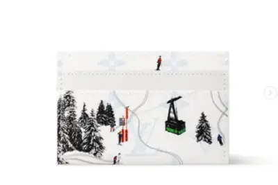 LV Double Card Holder White