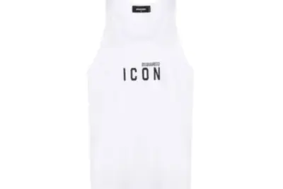 DSQUARED2 Icon-print cotton tank top white