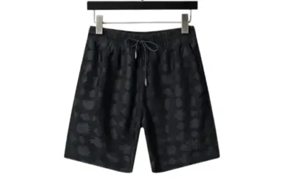Amiri Terry Cloth Jacquard Casual Shorts Black