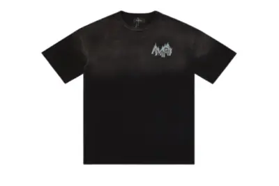 Amiri Crystal Flames Oversized T Shirt Black Cotton