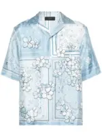 AMIRI Bandana Floral Silk Shirt Blue
