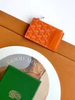 Goyard Bourbon Zipped Card Holder Orange
