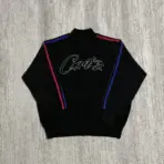 Corteiz VVS Knit Zip Black Red Blue Stripes - Image 2