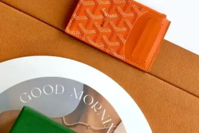 Goyard Bourbon Zipped Card Holder Orange