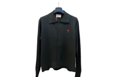 Ami Paris De Coeur Wool Cardigan Black