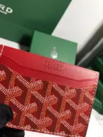 Goyard Card Holder Wallet Red for Men - Image 3