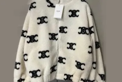 Celine Jacket White And Black Logo