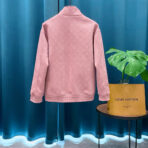 LV Monogram Debossed Leather Tracksuit Jacket Pink - Image 2