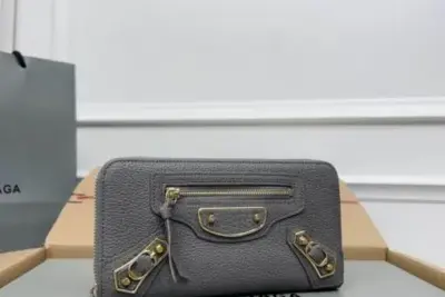 Balenciaga Classic Continental Wallet Grey