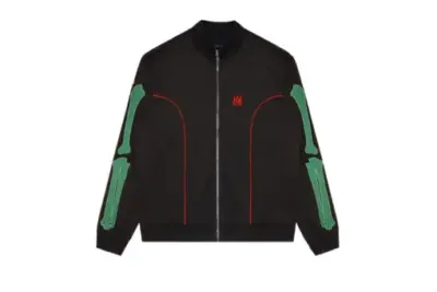 Amiri Sportswear Jacket Black With Green Bones Design