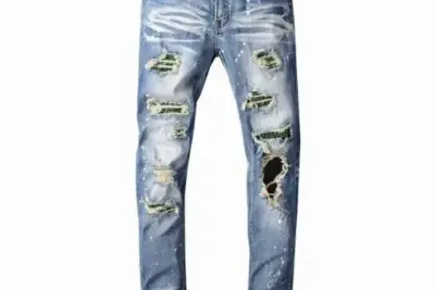 Amiri Ripped Jeans Fade Blue