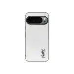 YSL Prime White Pixel Case Silver Logo
