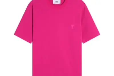 Ami Paris Pride Organic Cotton T-Shirt Hot Pink
