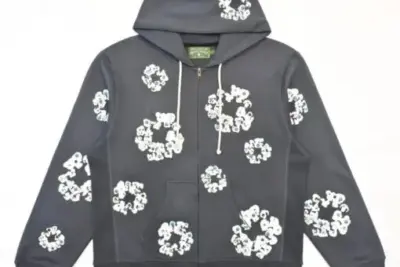 Denim Tears Zip Hoodie Grey White