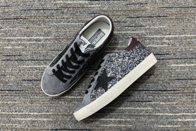 Golden Goose Super Star Glitter Upper Leather Star Silver/ Black/ Grey