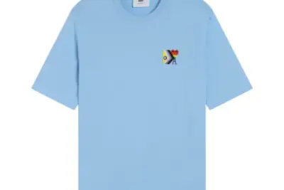 Ami Paris Pride Organic Cotton T-Shirt Sky Blue