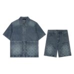 LV Suit Short-Sleeved Denim Workwear Suit