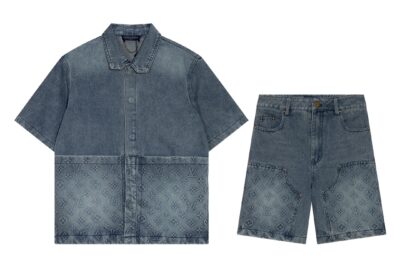 LV Suit Short-Sleeved Denim Workwear Suit