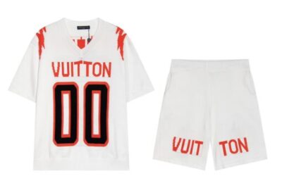 LV Chunky Intarsia Football T-Shirt White