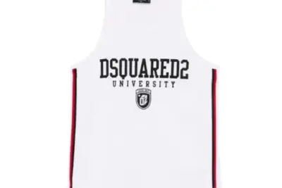 DSQUARED2 logo-print tank top white