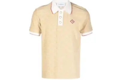 Casablanca monogram-jacquard polo top