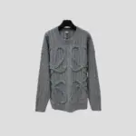 Loewe Anagram Cable-Knit Wool-Blend Jumper In Dark Grey Melange