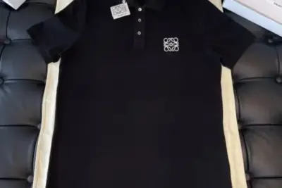 Loewe Embroidered Logo Polo T-Shirt Black