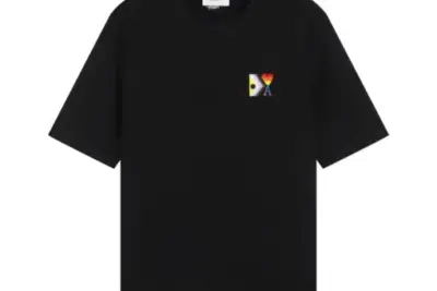 Ami Paris Pride Organic Cotton T-Shirt Black